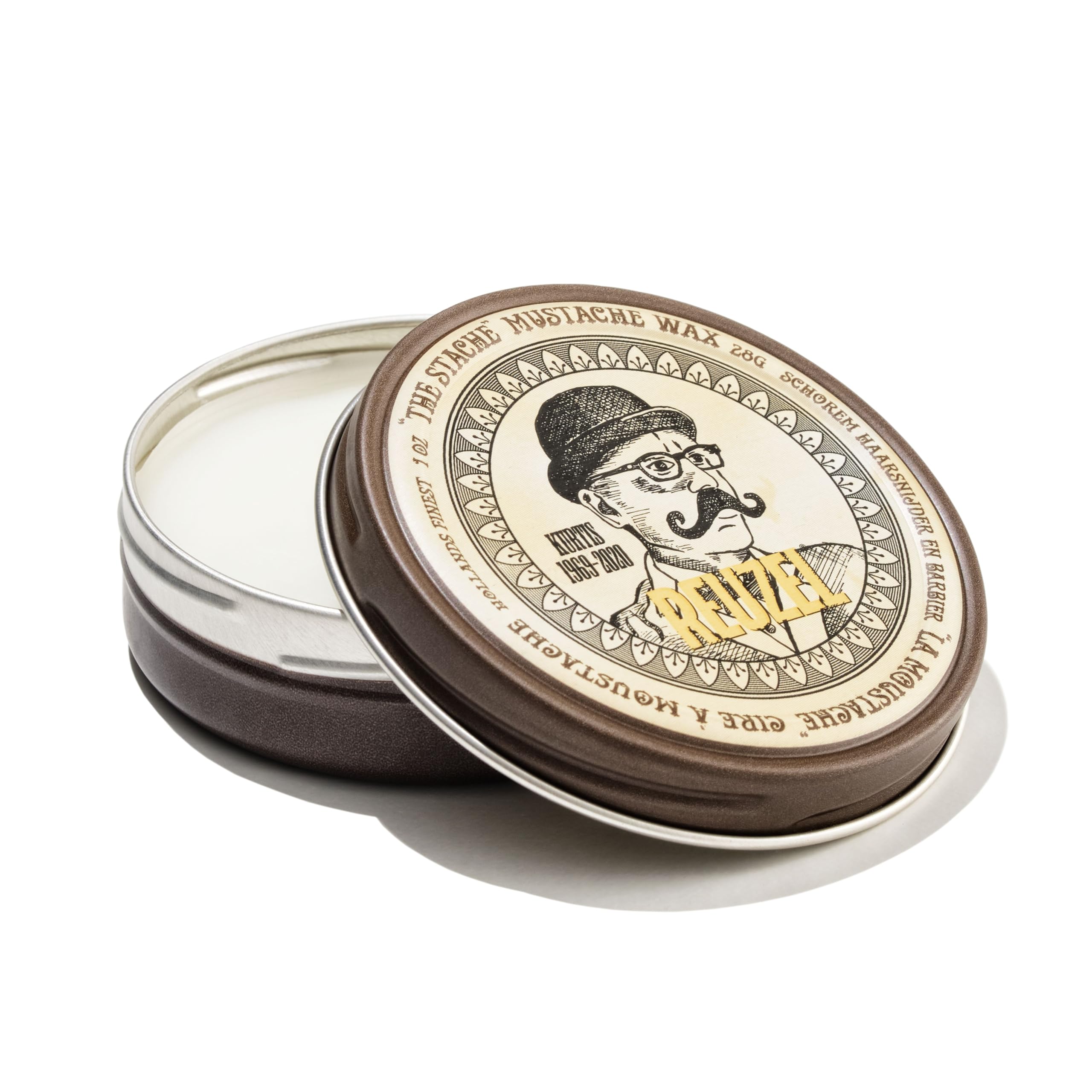 Reuzel The Stache Mustache Wax - Strong Hold, Low Shine Beeswax - Tame And Train Unruly, Coarse Hair - Perfect For Creating Your Signature Style - Light Orange And Mint Scent - 1 Oz