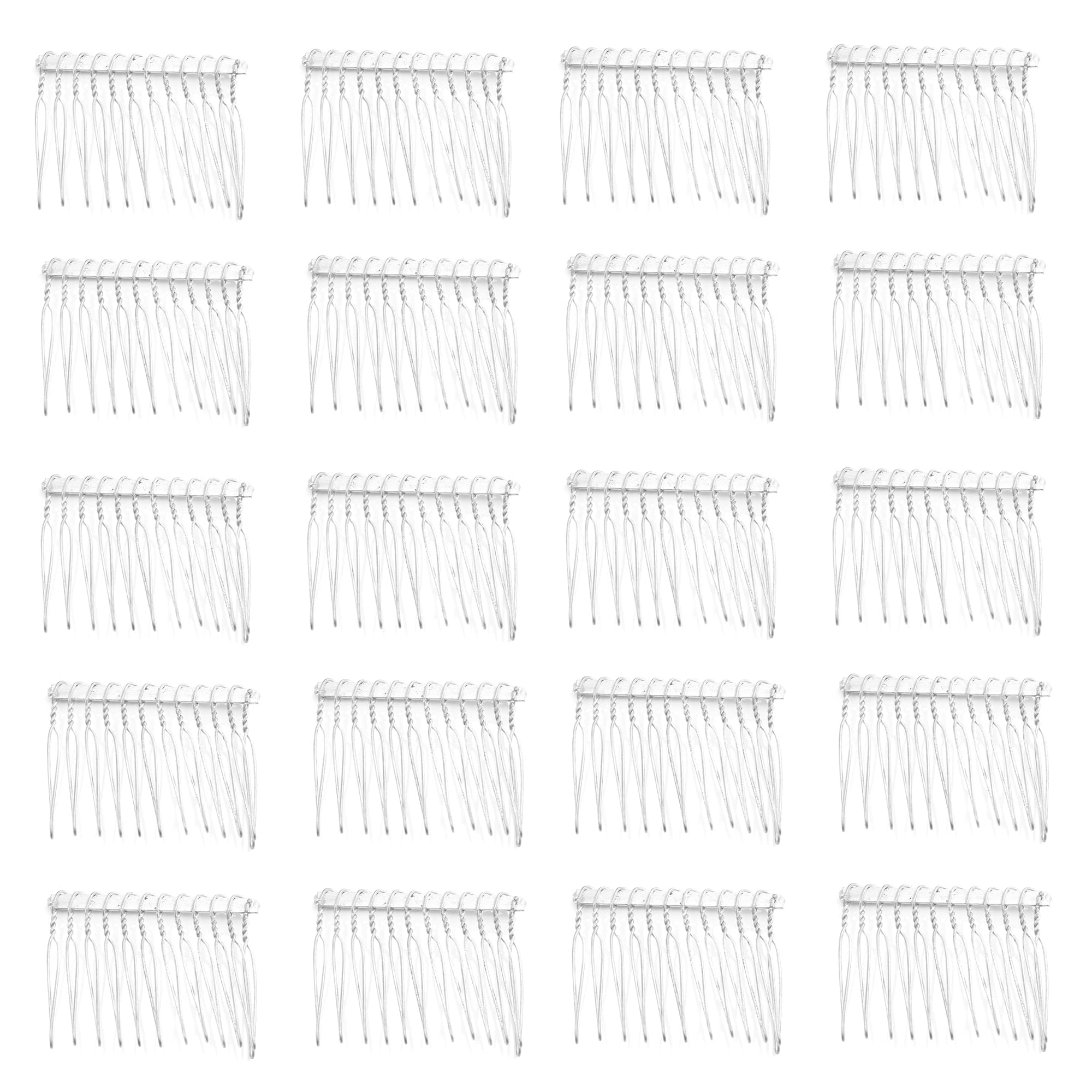 DIY Bridal Wedding Comb Hair Comb Wedding Hair Combs with 12 Teeth Silver Colour Comb for Veil Hair Comb Made of Metal for Bridal Jewellery, Bridal Veil, Decorative Headpiece Accessories (Silver)