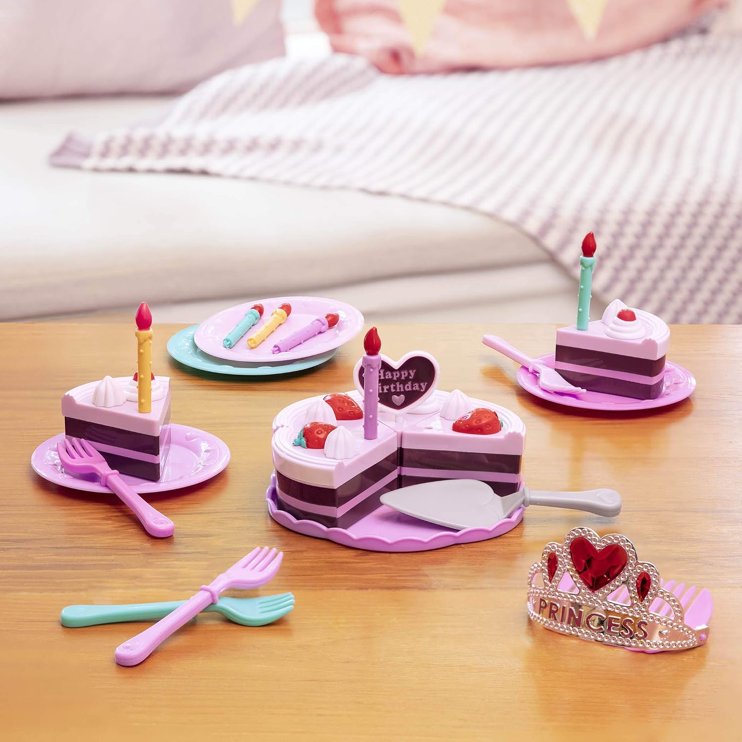 Battat, Play Circle, Birthday Cake, Toy Food, Plates & Candles Accessories, Pretend Play, Princess Birthday Party - Image 5