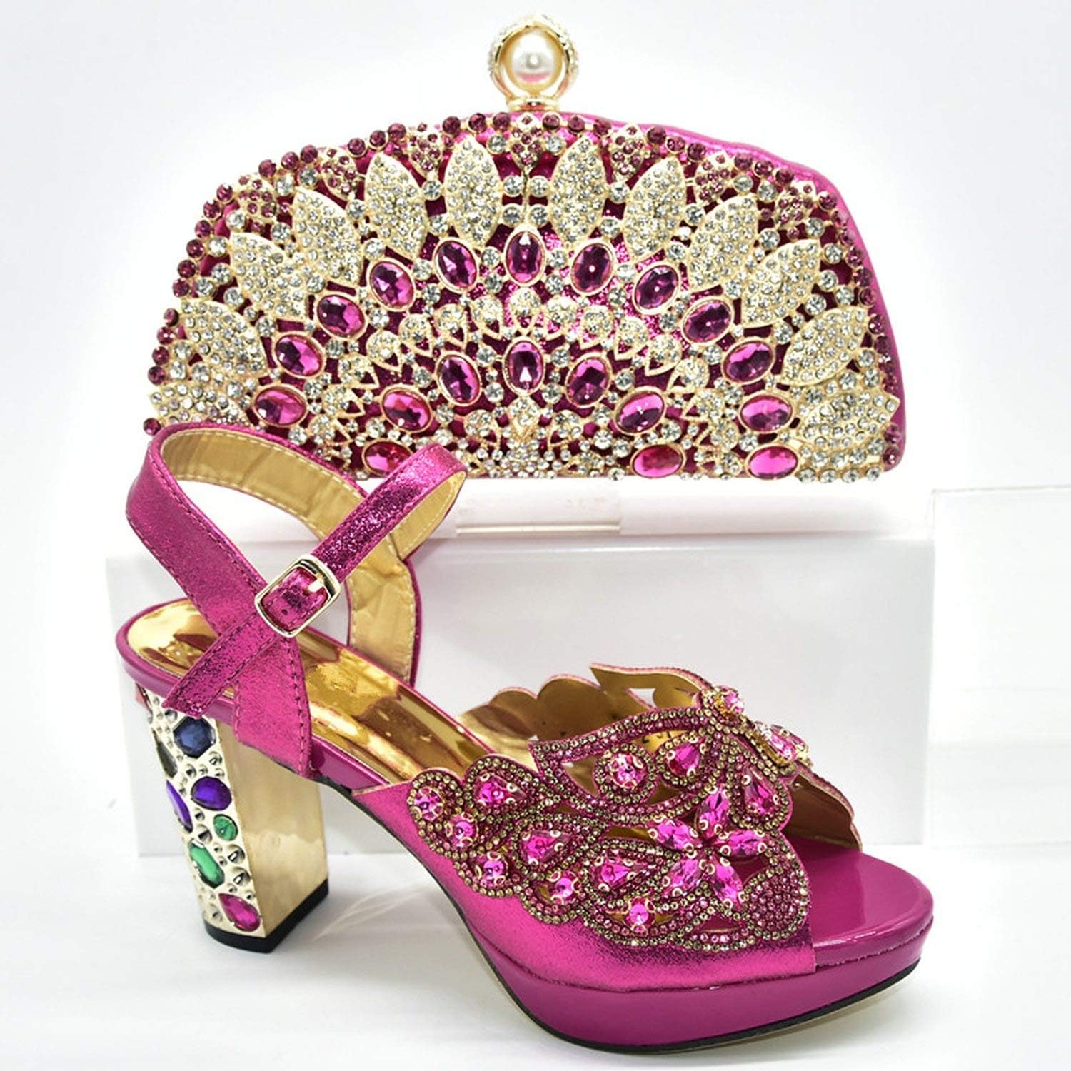 ladies purple shoes and matching bag