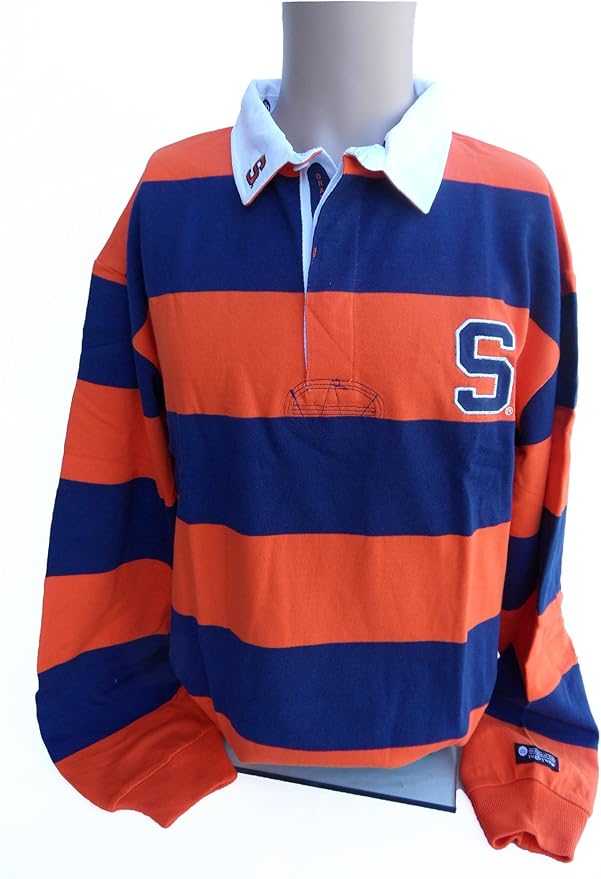 NCAA Syracuse Orange Striped Rugby Shirt, Large, Blue