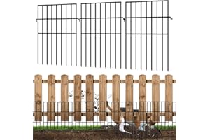 KYATE Animal Barrier Fence No Dig, 25 Panels 1.25in Gap Ground Defense Fence Border Small Metal Fencing, Dog Rabbits Blocker Under Fence for Garden, Flower Bed, Patio, Black