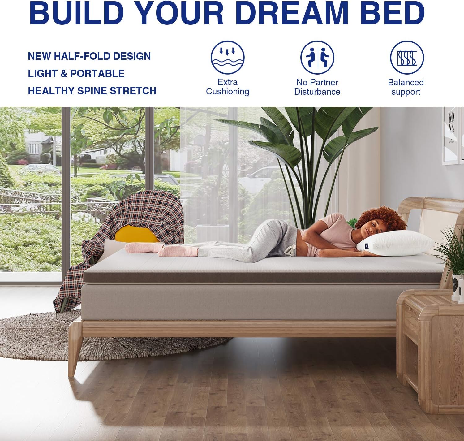 Genniyz 3 Inch Mattress Topper Gel Memory Foam Mattress Pad Full Size Bed Topper: Kitchen & Dining