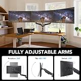 HUANUO Triple Monitor Stand Desk Mount 17-32 Inch 8KG Each Arm VESA 75x75 view 5