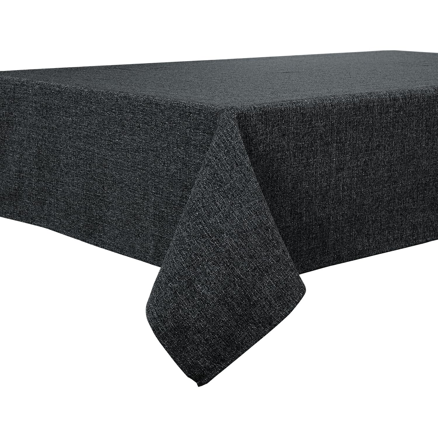BALCONY & FALCON Rectangle Tablecloth, Wrinkle Resistant and Water Proof Table cloth, Decorative Linen Fabric Tablecloths for Dining Parties Kitchen Wedding and Outdoor Use (Charcoal Grey, 140x240cm) — image 1