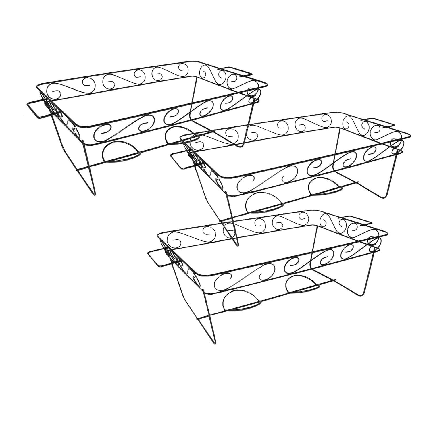 Party Essentials 3Count Full Size Elegance Chafing Racks, Black Amazon.ca Home & Kitchen