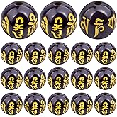Jdesun 100 Pieces 9 mm Pixiu Spacer Ball Beads Feng Shui Beads Resin Round Loose Charm Beads Lucky Wealth Amulet for DIY Fortune Bracelet Handmade Jewelry Making(Black)