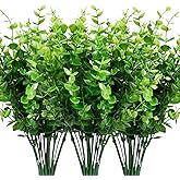 Besteek 9 Bundles Fake Plants Artificial Boxwood Greenery 63 Stems Fade Resistant Faux Plastic Plants for Garden Farmhouse Porch Patio Window Box Wedding Office Home Indoor Outdoor Decor