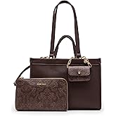 Anne Klein Women's Double Handle Bonded Tote, Espresso