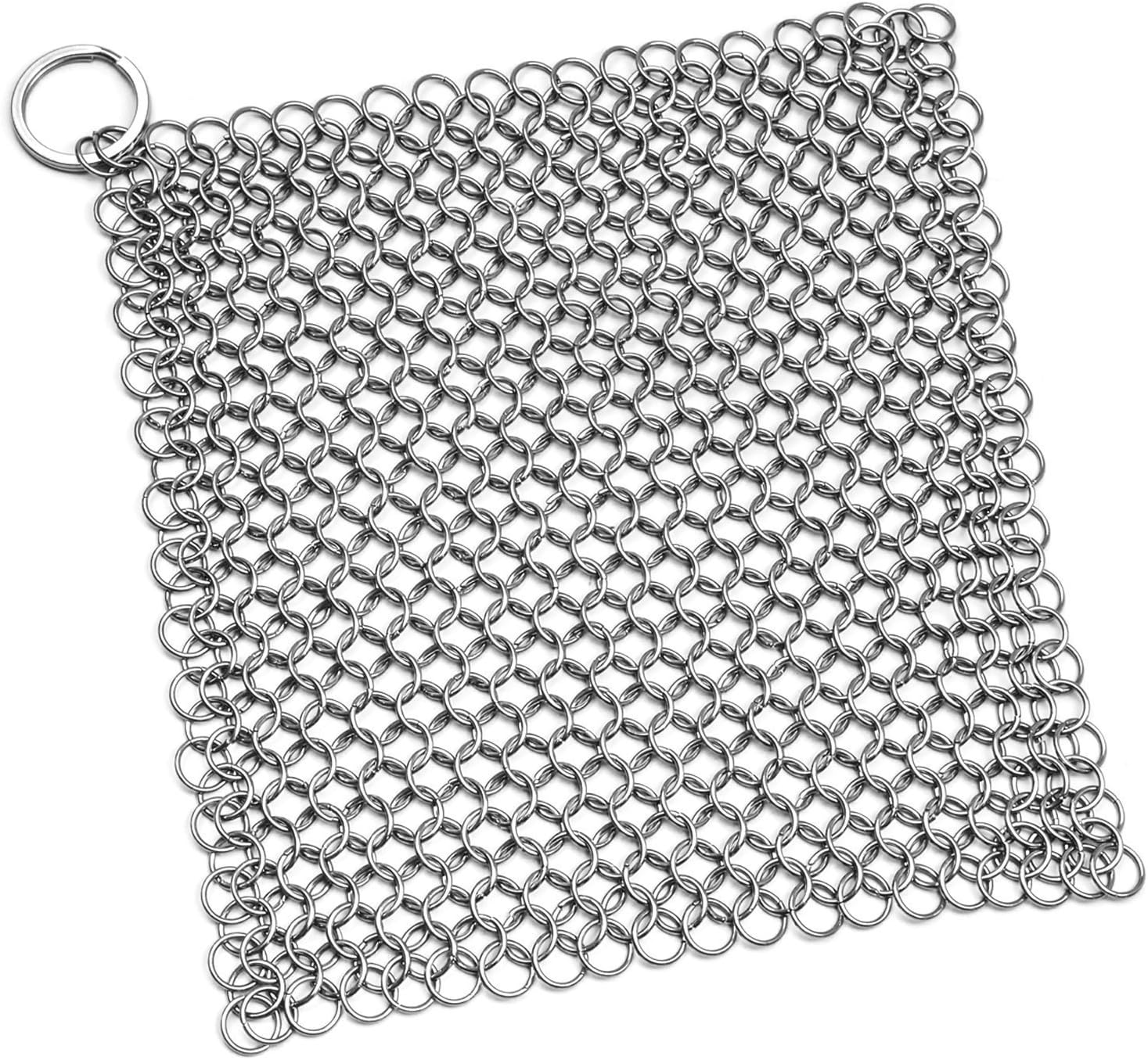 Cast Iron Cleaner Premium Stainless Steel Chainmail Scrubber- XL 7x7-Inchs