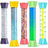 Special Supplies Liquid Motion Bubbler Toy Cool Tubes 5-Pack Colorful Hourglass Timer with Droplet Movement, Bedroom, Sensory Play for Home or School (Bubble-Tube-5)