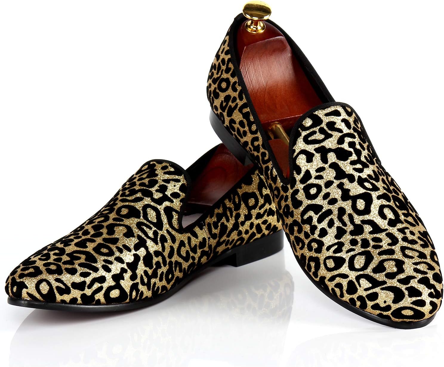 HarpelundeLeopard Print Dress Wedding Shoes Mens Party Tuxedo Loafers