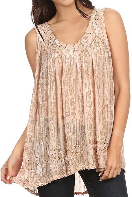 Sakkas Boho Liebe ärmellose Bluse
