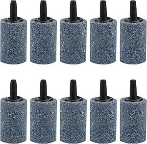 Pawfly 10 PCS Air Stone Cylinder 1.2 Inches Bubble Diffuser Airstones for Aquarium Fish Tank Pump