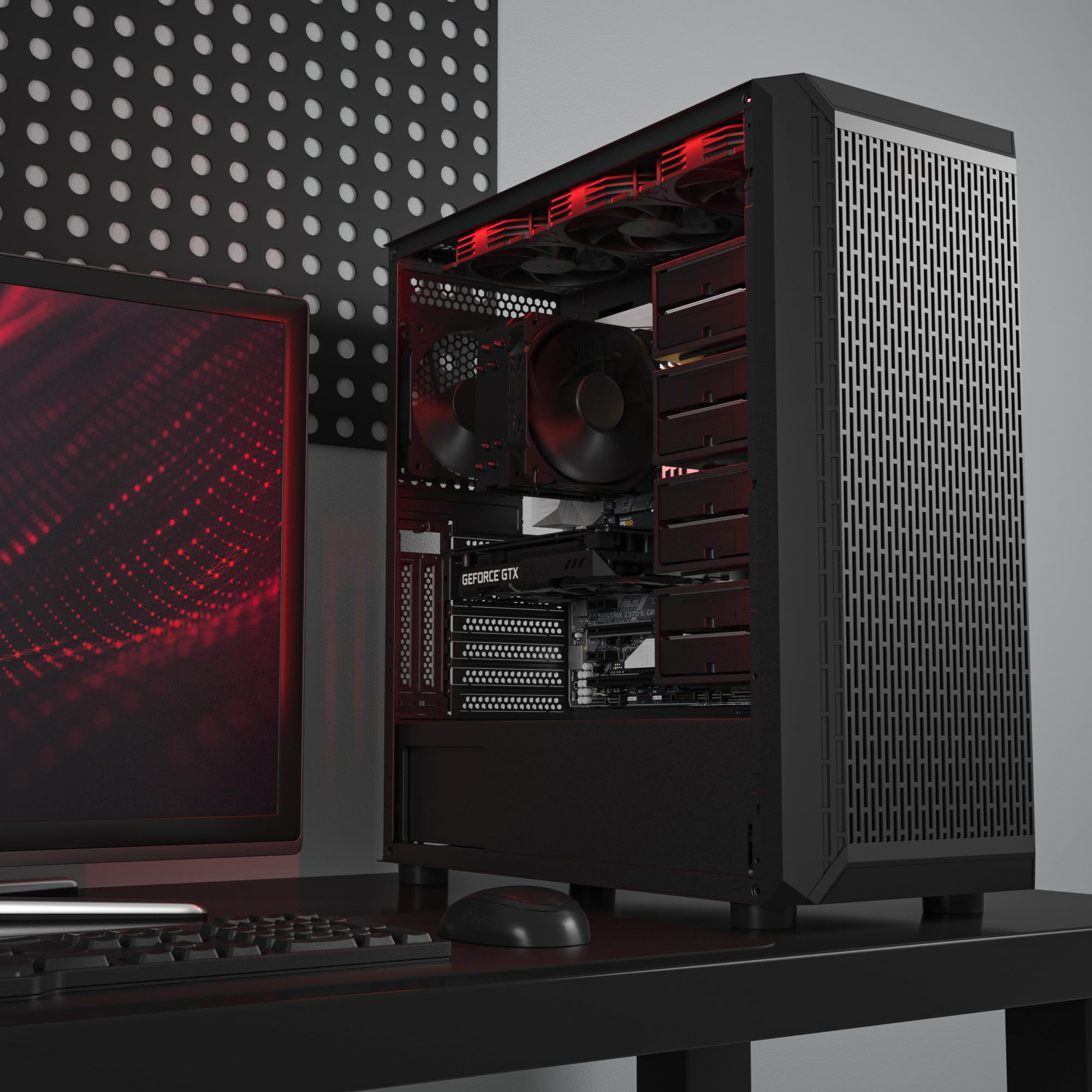 DARKROCK Classico Storage Master ATX NAS Computer Case Mid Tower with 4x120mm Fans, USB 3.0 Ready 10 x3.5'' HDD+3 x2.5'' SDD 360mm Supported on Top & Front Radiator GPU Vertically Mounting Black