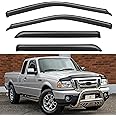IG Window Visor Compatible with Ford Ranger 1999-2011 & Mazda B2300/B4000 1999-2010 & Mazda B3000 1999-2008, Tape-On Rain Guard Side Vent Deflector, 2002 2003 2004 2005 2006 2007 2009 (Extended Cab)
