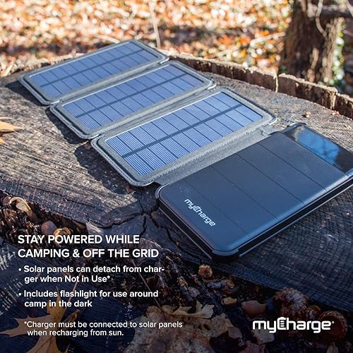 myCharge Solar Charger Portable Power Bank PowerFold 8000 mAh