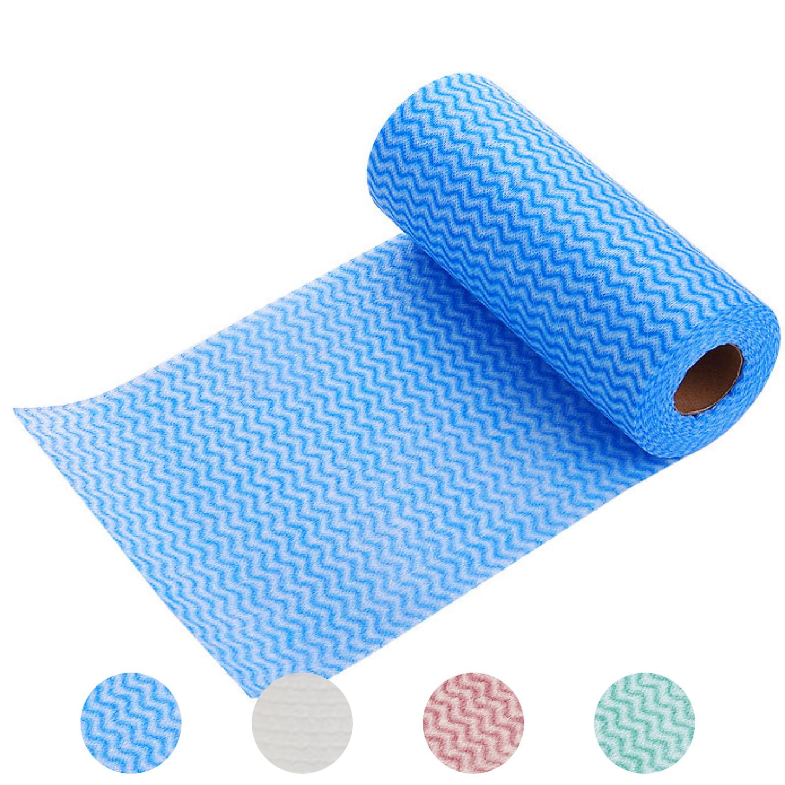 sukevitor 50Pcs Dish Cloths Disposable Cloth roll All Purpose Cloths for Kitchen All Purpose Cleaning Cloth 1 Roll Blue