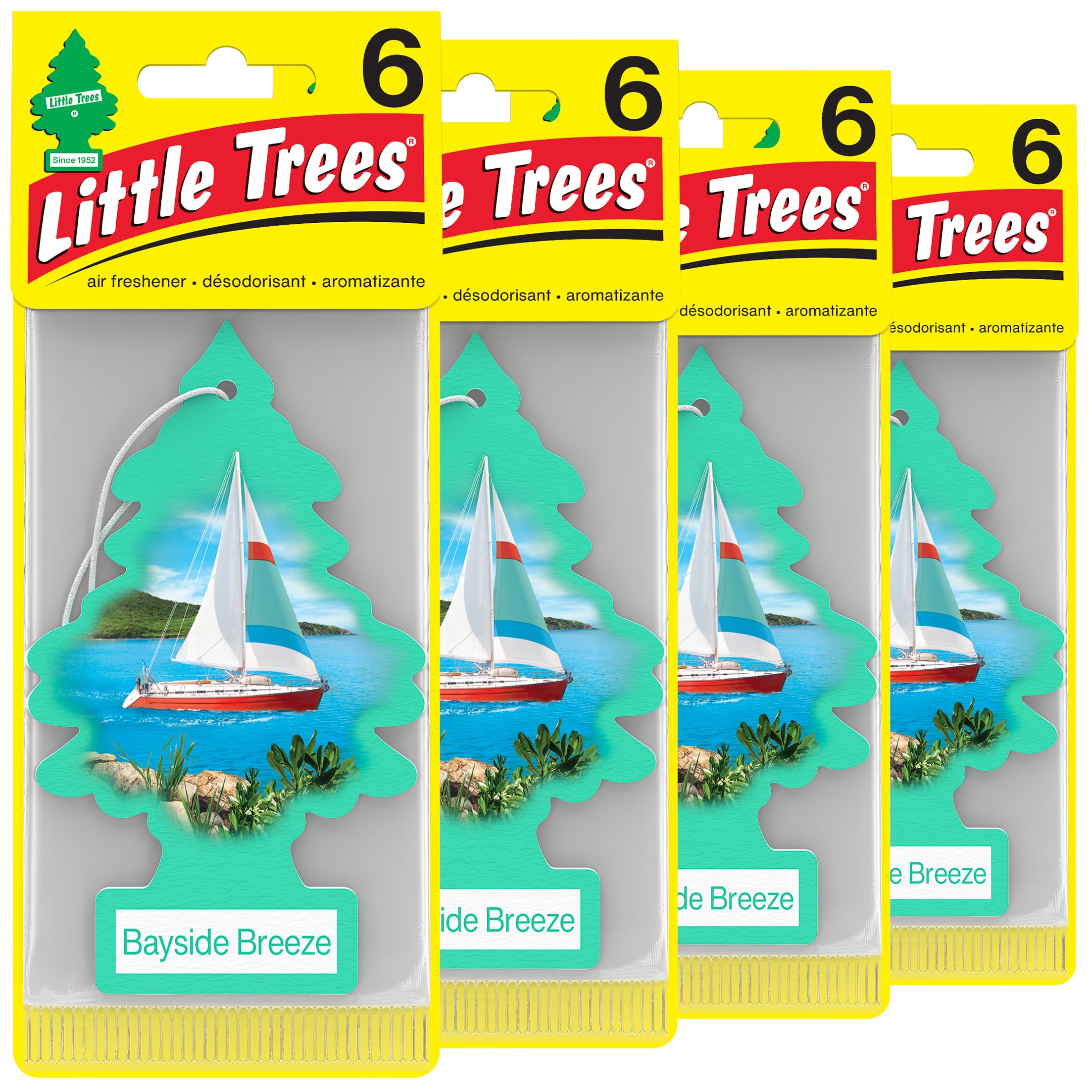 Photo 1 of LITTLE TREES Car Air Freshener | Hanging Tree Provides Long Lasting Scent for Auto and Home | Bayside Breeze, 24 Air Fresheners