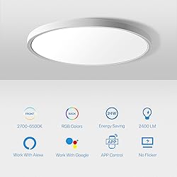 MELEGAN 2Pcs RGB Smart Ceiling Light, Super Slim