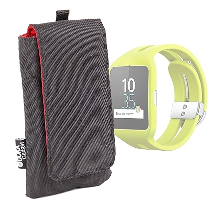 DURAGADGET Funda Acolchada Negra/Roja para Reloj Sony Smartwatch 3 ...