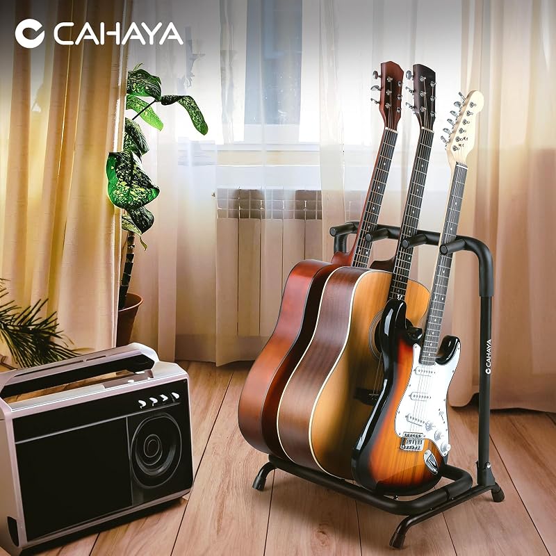 Support Multi Guitare: Support Universel pour Guitares Électriques, Acoustiques, Classiques et Basses avec Rembourrage en Caoutchouc Épais CY0344