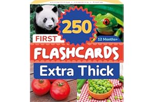 TOYVENTIVE First 250 Thick Toddler Flash Cards, 1 2 3 4 Year Old Letter, Number, Color, Animal, Baby Flash Cards Activities, Montessori Toys for Toddlers and Preschool, Toddler Learning Cards