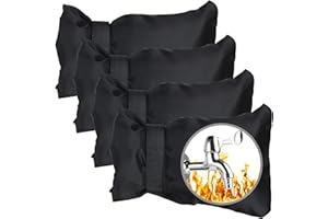 AUGISTEEN 4 Pack Outdoor Faucet Cover for Winter Freeze Protection Winter Outdoor Faucet Cover Socks Waterproof Insulated Outdoor Spigot Hose Covers with Reflective Strip for Winter Cold Weather 8.3 x 5.5 Inch