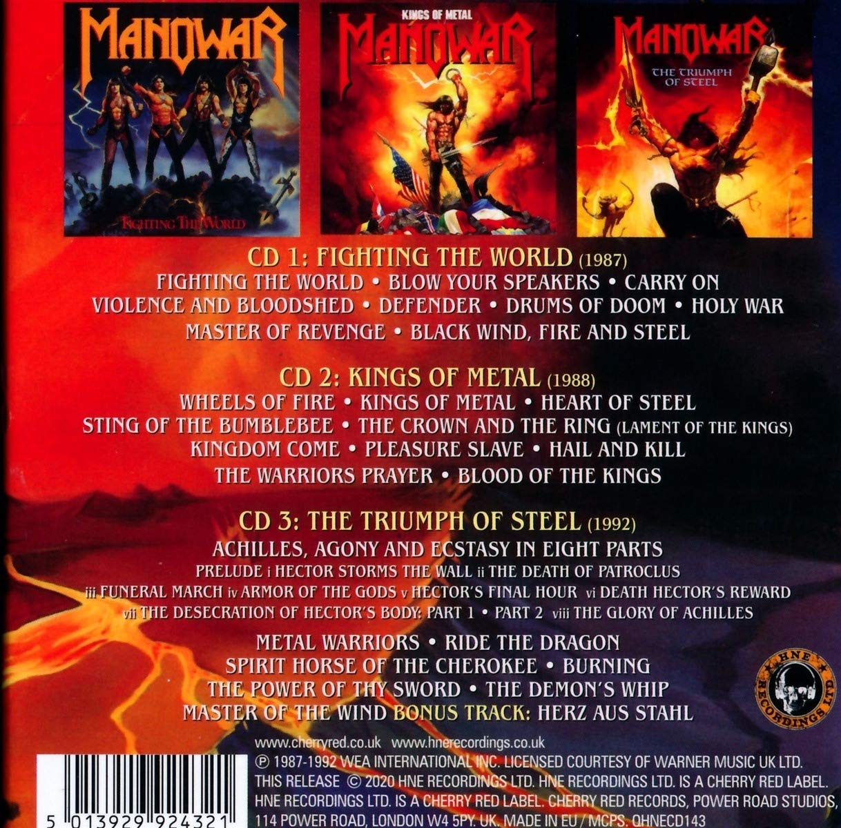 Manowar Black Wind Fire Steel Atlantic Albums 1987 1992 Amazon Com Music