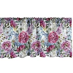 Ambesonne Floral Window Valance, Colorful
