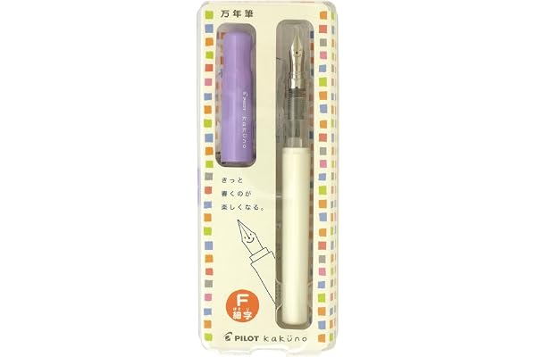 Pilot Kakuno Fine-Nib Fountain Pen, White Body, Soft Violet Cap (FKA-1SR-SVF)