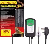 DERNORD Heat Mat with Thermostat 16W Reptile Combo Set 8x12 inch