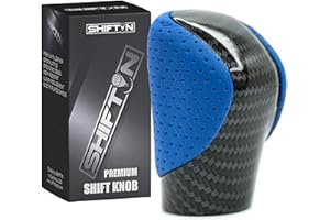 SHIFTIN Gear Shift Knob Shifter for Lexus ES GS GX is NX RC RX 200t 300 350 3450h 450hL 350L (Blue Leather/Carbon Fiber Pattern)