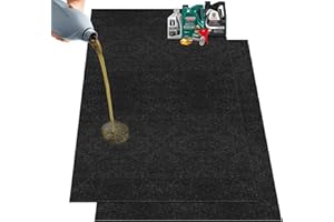 Nujzuir 36" x 60" Oil Drip Mat for Garage Driveway, Reusable Rubber Floor Oil Spill Leak Absorbent Pads for Motorcycle Car Oil Leak Stain Resistant(2pcs)