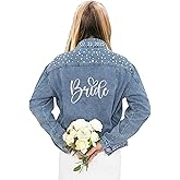 Personalized Embroidered Bride Denim Jacket, Future Mrs Jean Jacket With Pearls, Wedding gifts for Bride