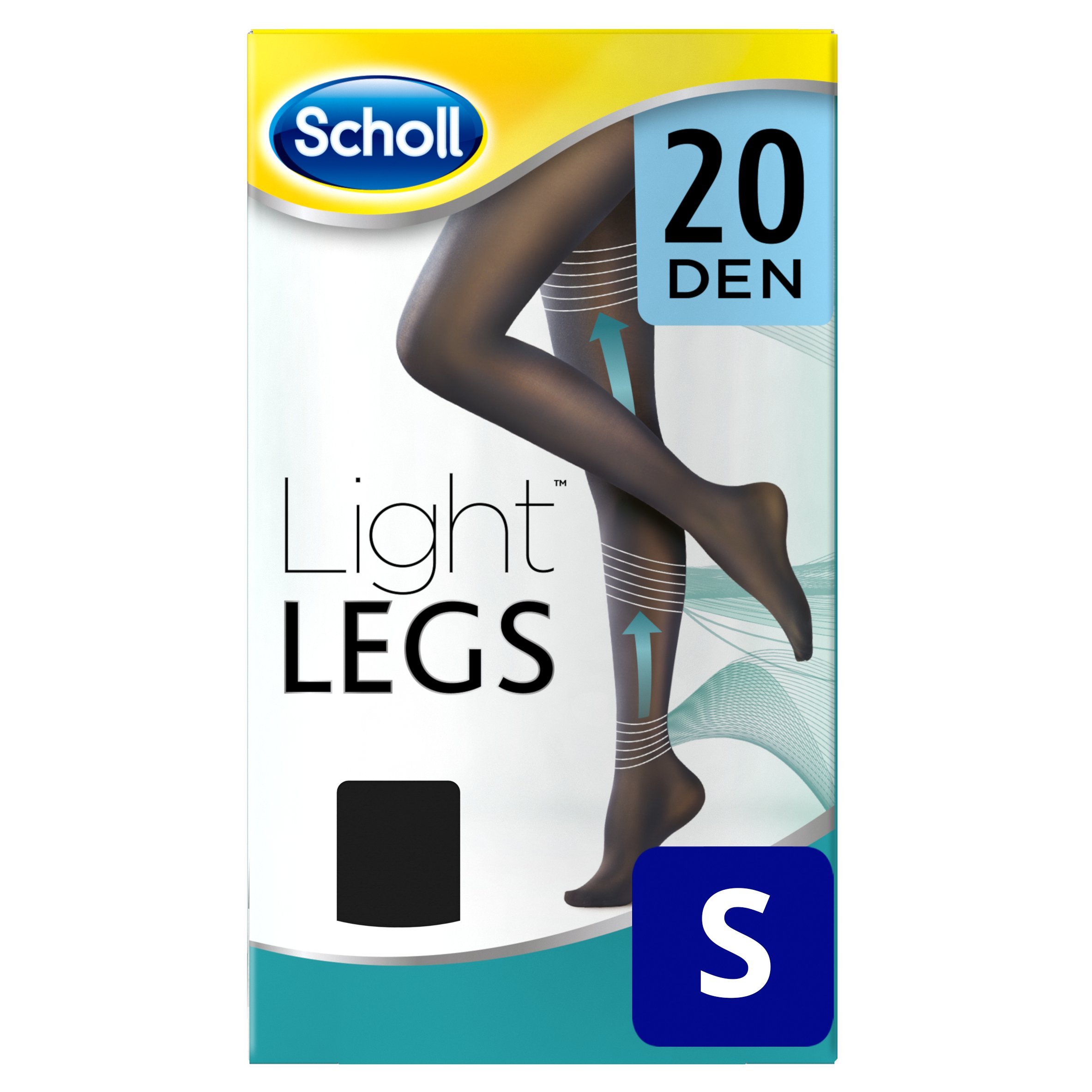 Scholl Light Legs Compression Tights for Women 20 Denier, Black, Small