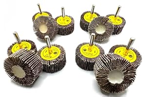 SuperGrindz 12 Pcs 2” X 1” X 1/4” Flap Wheels Set – 3 pcs each 40 60 80 & 120 Grits Aluminum Oxide for Metal Wood Grinding Blending Polishing Rust Paint Removal – 1/4 Shank Fits Die Grinder and Drills