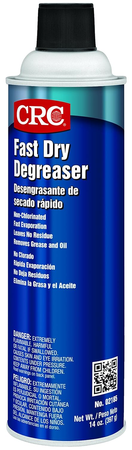 CRC Fast Dry Liquid Degreaser, (Net weight: 14 oz.) 15 oz Aerosol Can, Clear