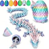 YILCER 12" 3D Printed Dragon Egg Toy Rainbow Color Safe Eco-Friendly Fidget