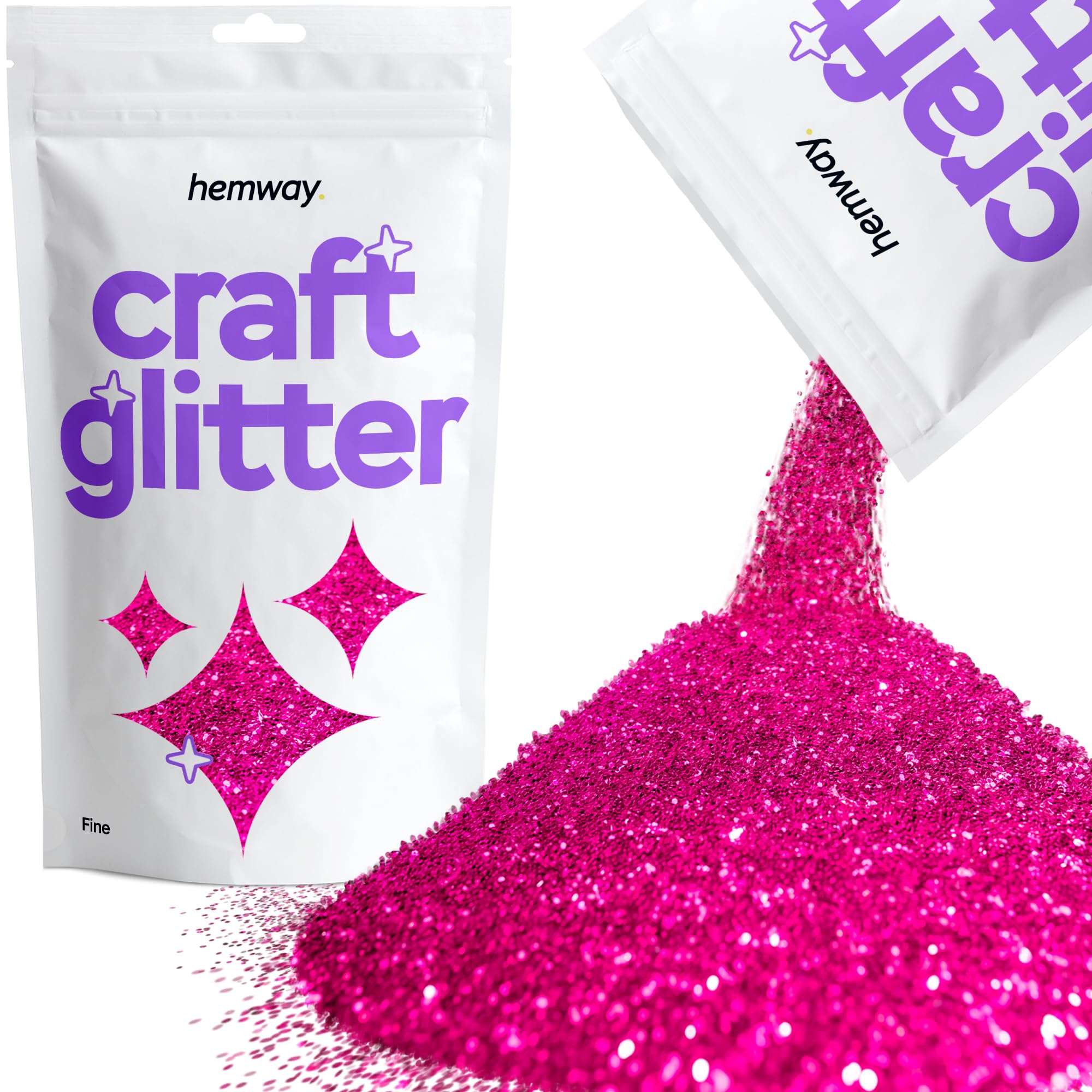 Hemway Craft Glitter Dark Rose Pink 100g Fine Glitter for Crafts, Resin, Cosmetic, Nail, Face, Body, Festival, Tumblers, Art, Candle, Crafting
