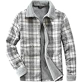 Fozexi Women's Sherpa Lined Jackets Sherpa Turn-Down Collar Full Zip Fleece Flannel Jacket for Women Trendy