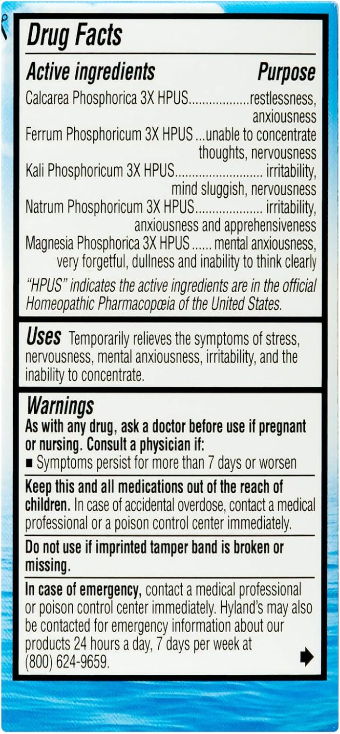 Hyland's Nerve Tonic Stress Relief Tablets, Natural Relief of Restlessness, Nervousness and Irritability Symptoms, Non-Habit Forming, 500 Count: Beauty