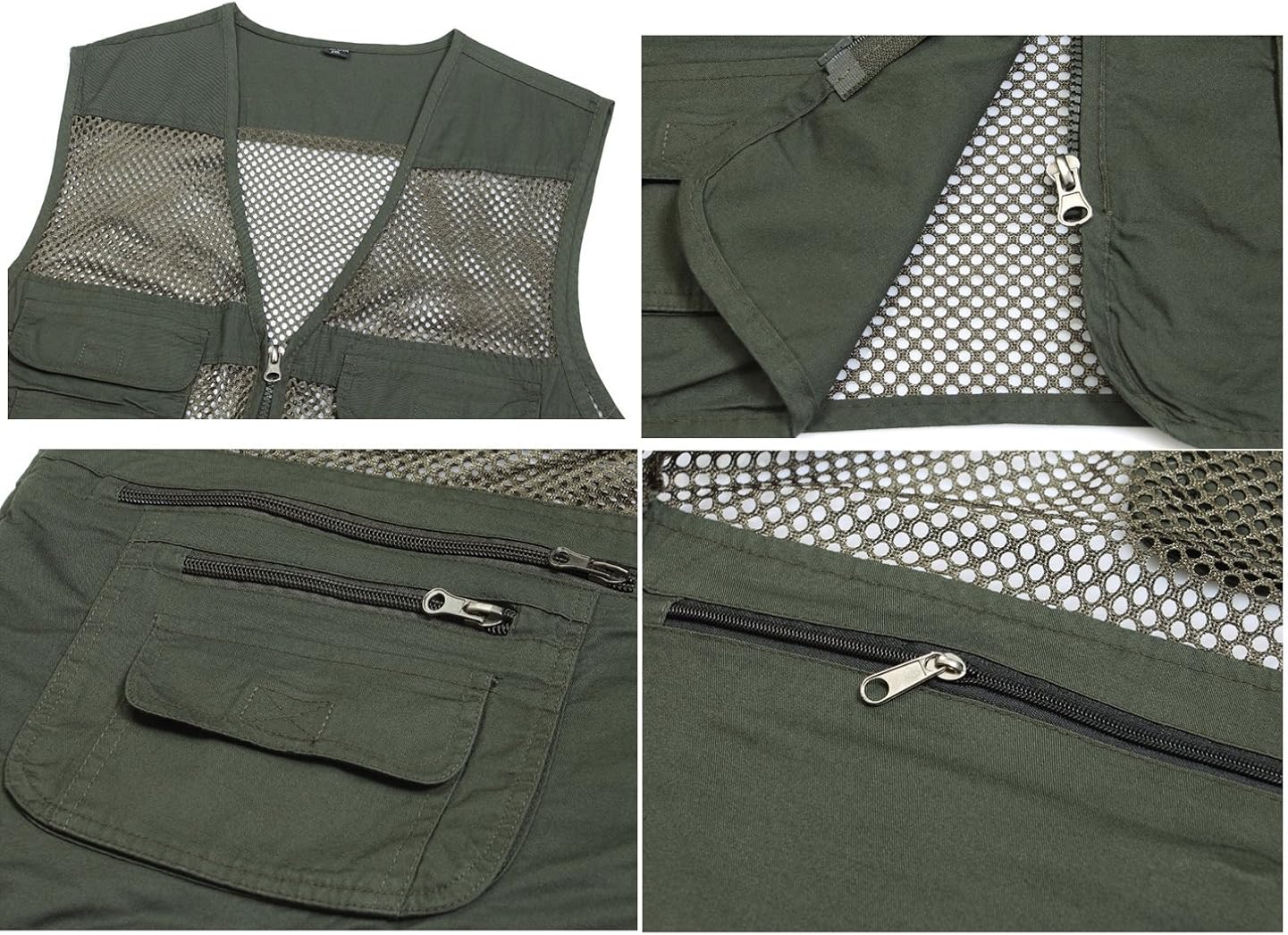 Kedera Men's Mesh Fishing Vest Photography Work Multi-Pockets Outdoors Journalist's Vest Jacket: Clothing
