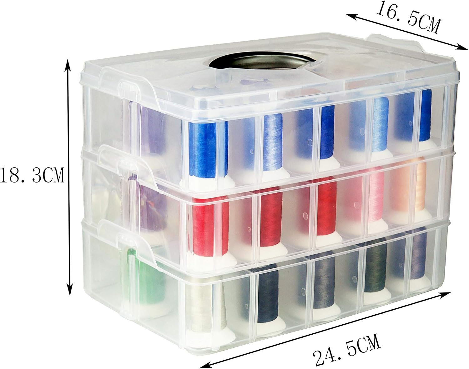 Simthread Machine Embroidery Thread Polyester 63 Colors with Plastic Storage Box for Embroidery Sewing Machines - Image 4