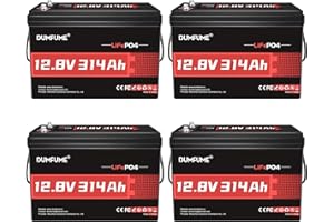 4 Pack 12V 300Ah Lithium LiFePO4 Battery,15000+ Deep Cycle Battery with 200A BMS,3840Wh Low-Temp Protection for Solar Energy 