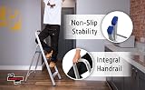 The Workplace Depot 4 Step Aluminium Ladder 150kg Anti Slip Handrail view 3