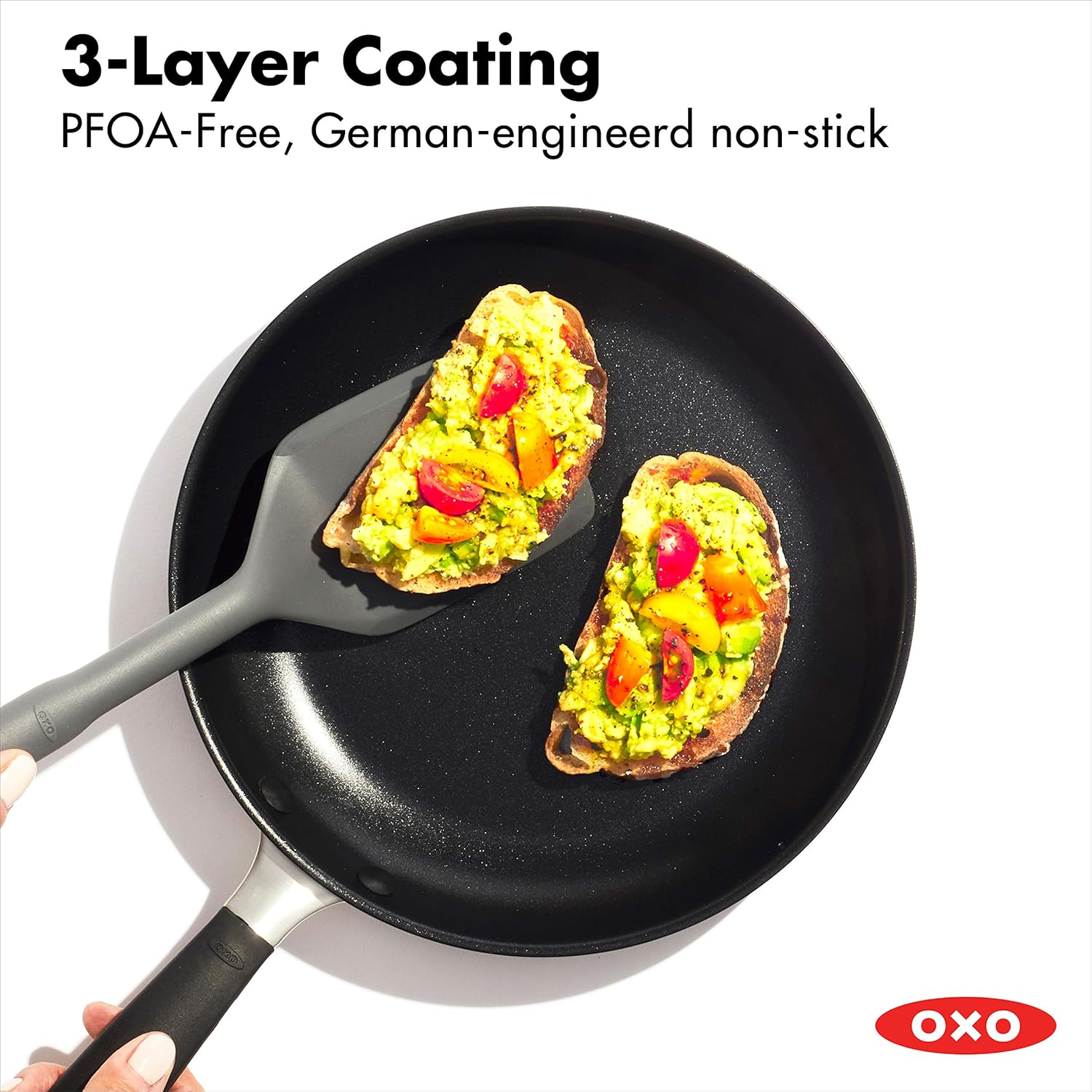 OXO Good Grips Non-Stick 12" Open Frypan, Gray, 12'' Frypan: Kitchen & Dining