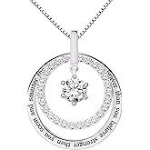 ALOV Jewelry Sterling Silver "You are braver than you believe stronger than you seem and smarter than you think" Cubic Zirconia Pendant Necklace