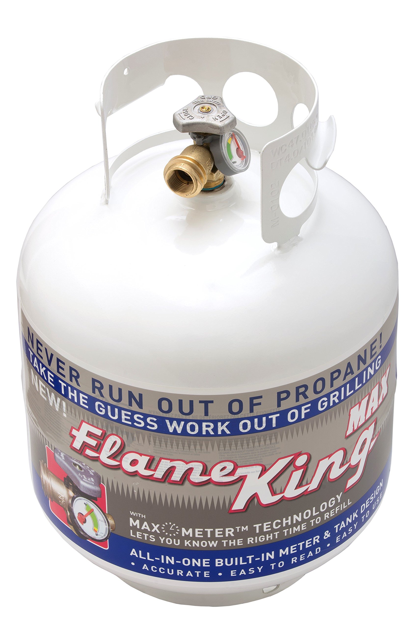 Flame King YSN230 Steel Propane Cylinder with Overflow Protection Device Valve and Built-in Gauge, 20-Pound
