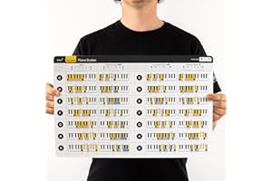 NOISY CLAN Piano Scales Major Minor Chart - Back to School Music Learning Tool - Protective Finish Letter Card Fits in Music Folder - Keyboard and Piano Cheat Sheet for Scales - Pentatonic Scales Made Easy!